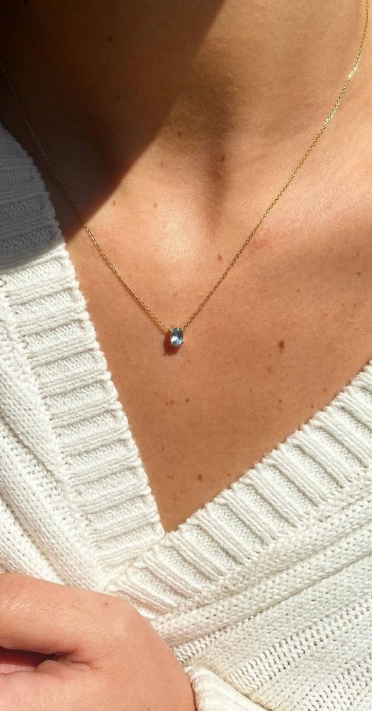 Collar Dije Aguamarina